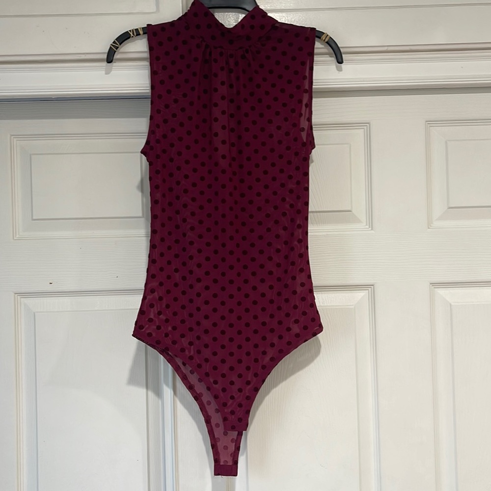 Maroon Mesh Bodysuit